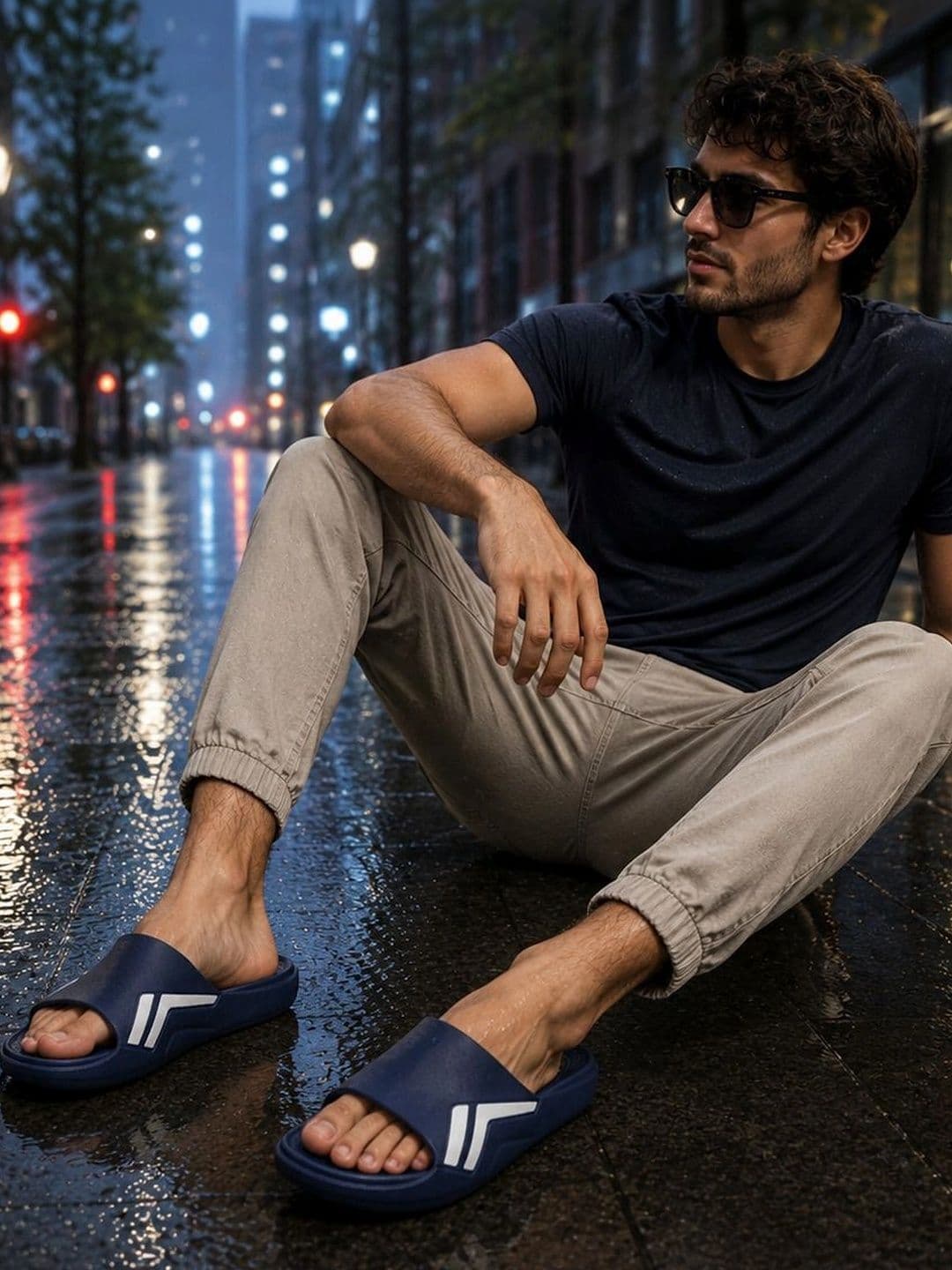 TRV Men Printed Sliders - view 1