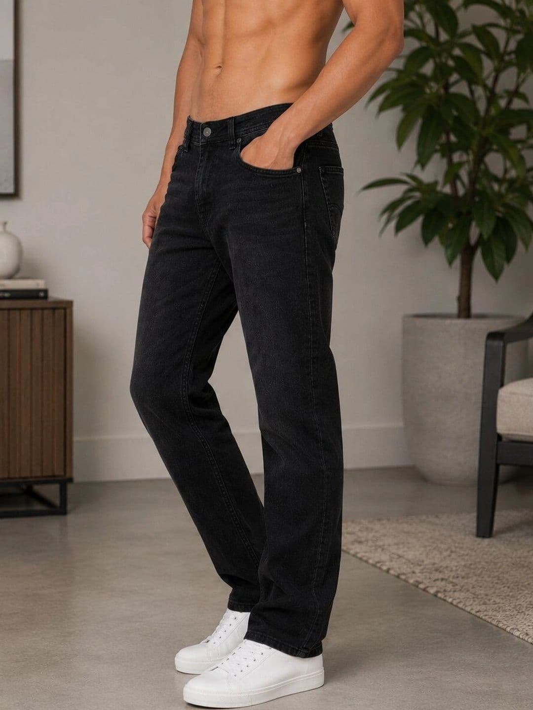 HIGH DENIM Men Straight Fit Mid-Rise Stretchable Jeans thumbnail 4