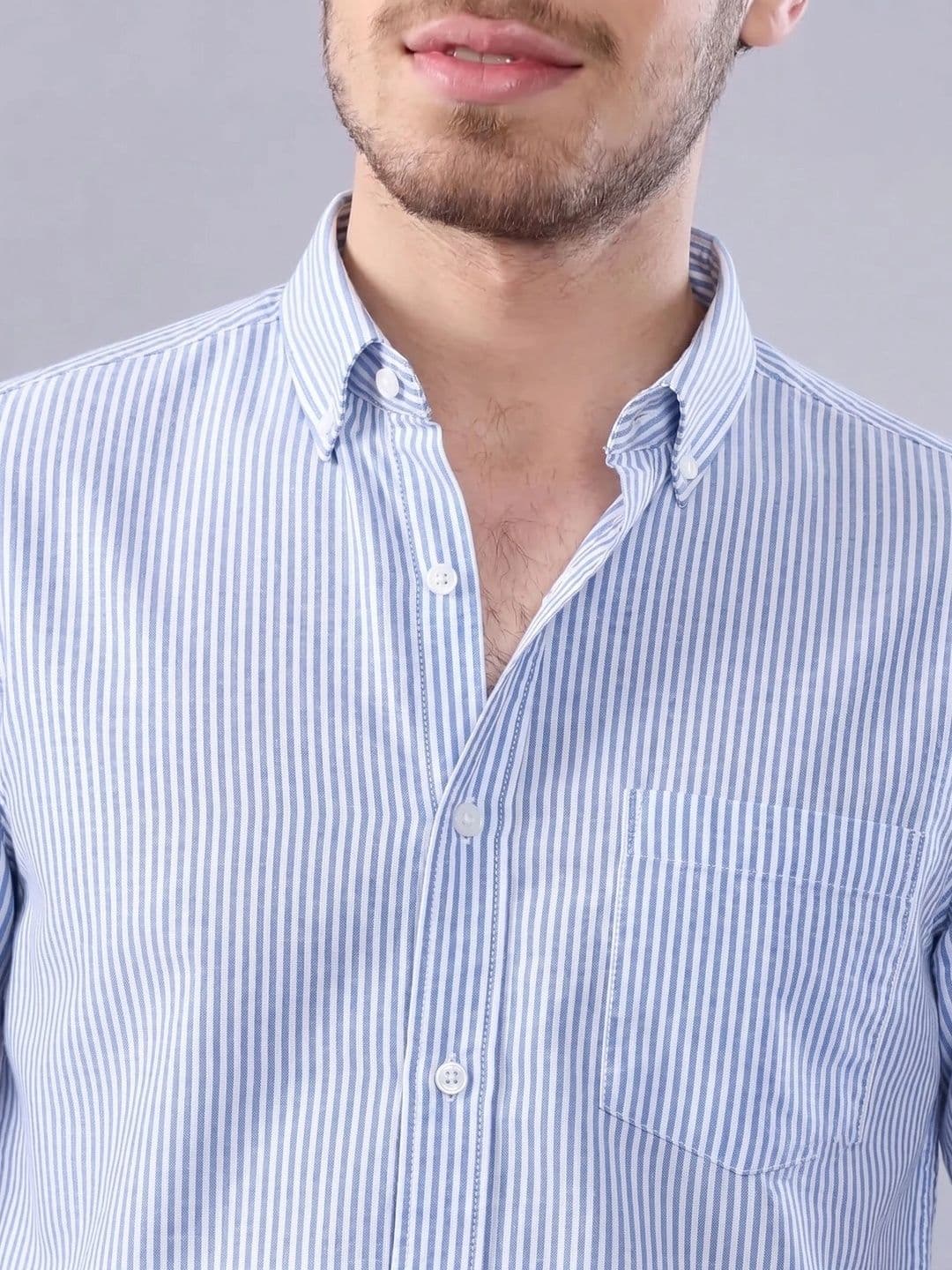 R.Code by The Roadster Life Co. Men Standard Striped Casual Shirt thumbnail 6