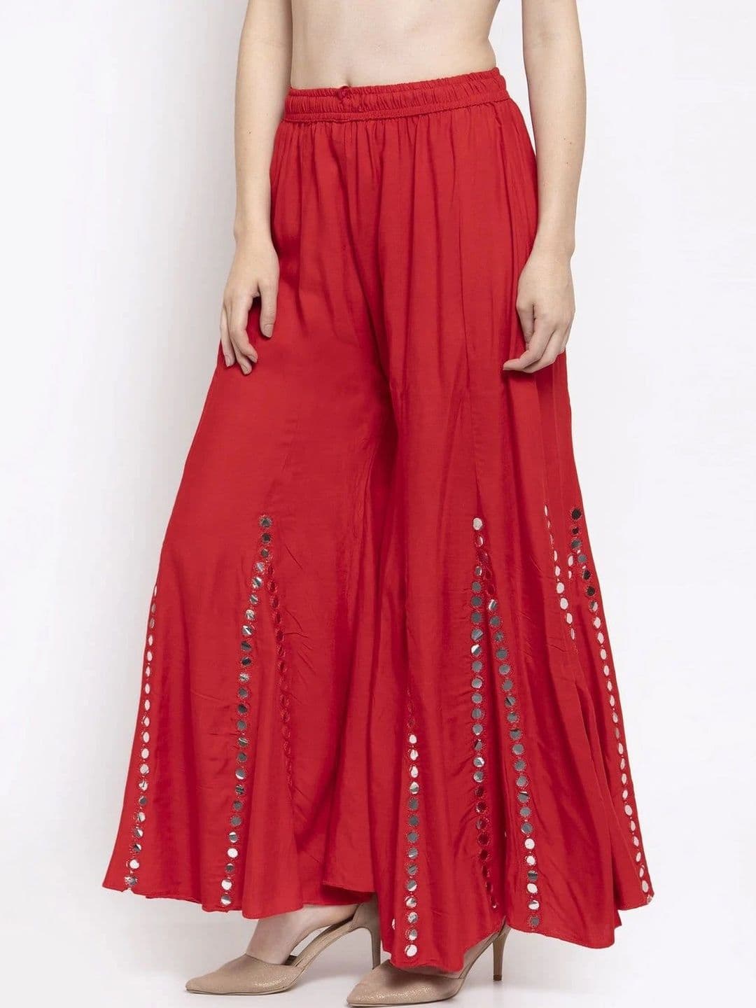Meyara Women Embellished Knitted Ethnic Palazzos - view 1