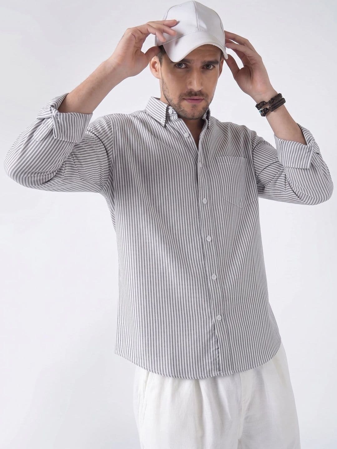 R.Code by The Roadster Life Co. Men Standard Striped Casual Shirt thumbnail 4