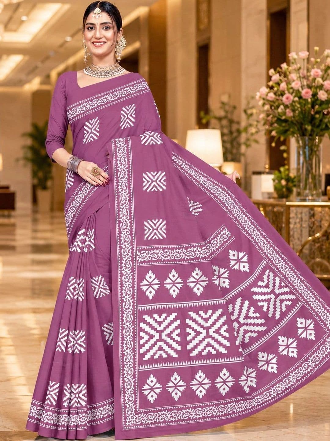 Karishma Pure Cotton Bagru Saree thumbnail 3