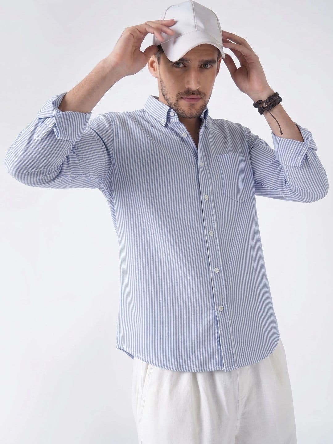 R.Code by The Roadster Life Co. Men Standard Striped Casual Shirt thumbnail 3