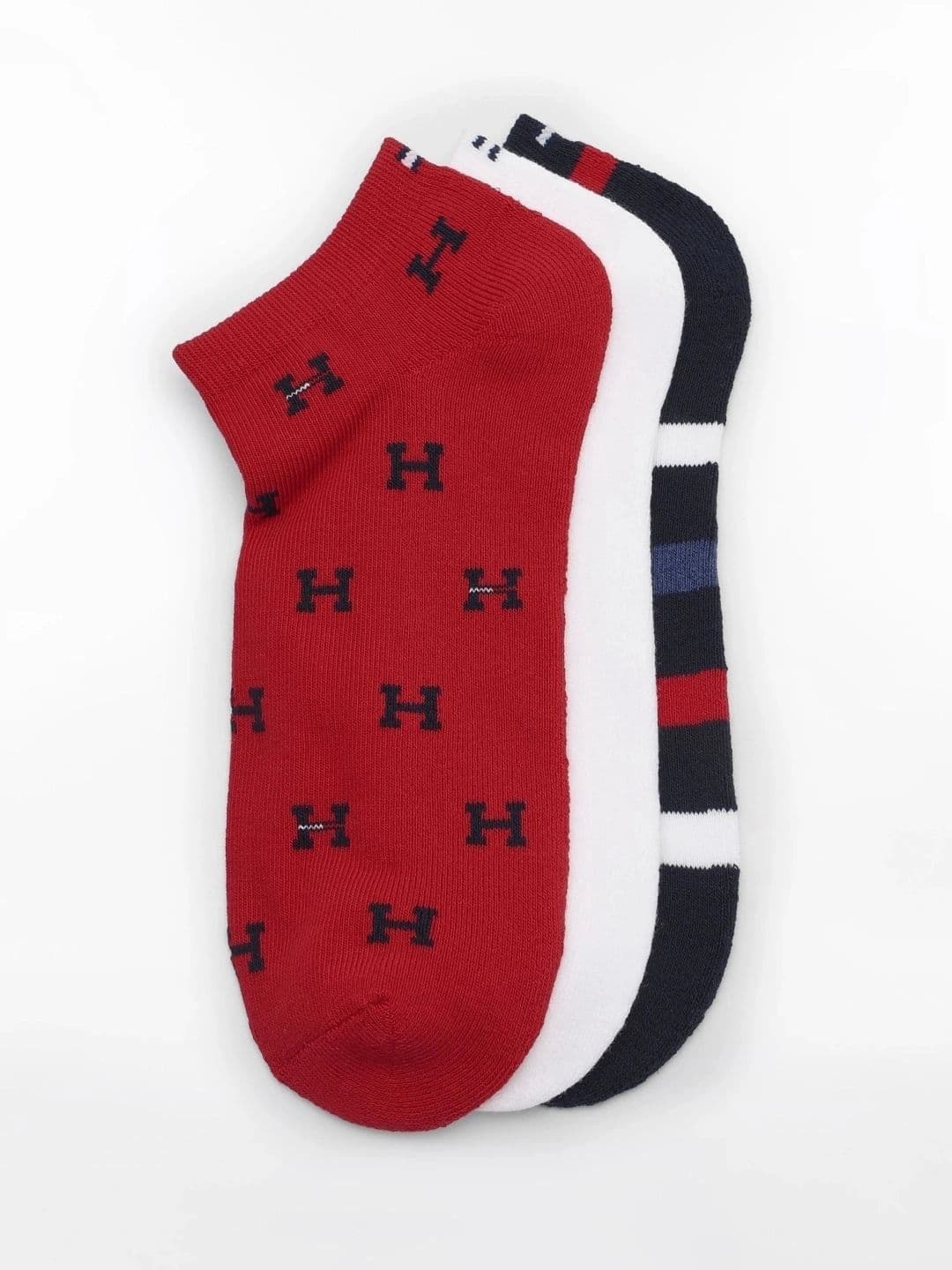 Tommy Hilfiger Men Pack of 3 Cotton Patterned Ankle Length Socks - view 1
