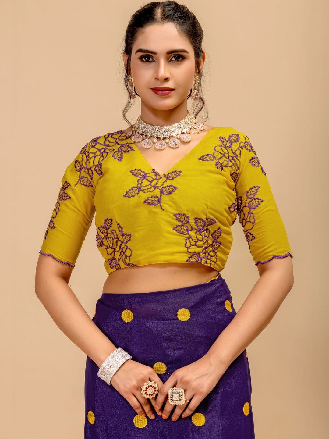 LabelVASTRA Embellished Embroidered Poly Georgette Saree thumbnail 3