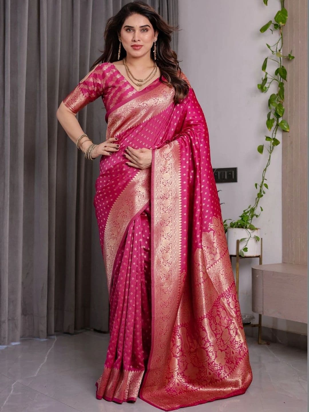 Mitera Woven Design Zari Silk Blend Designer Saree - view 1