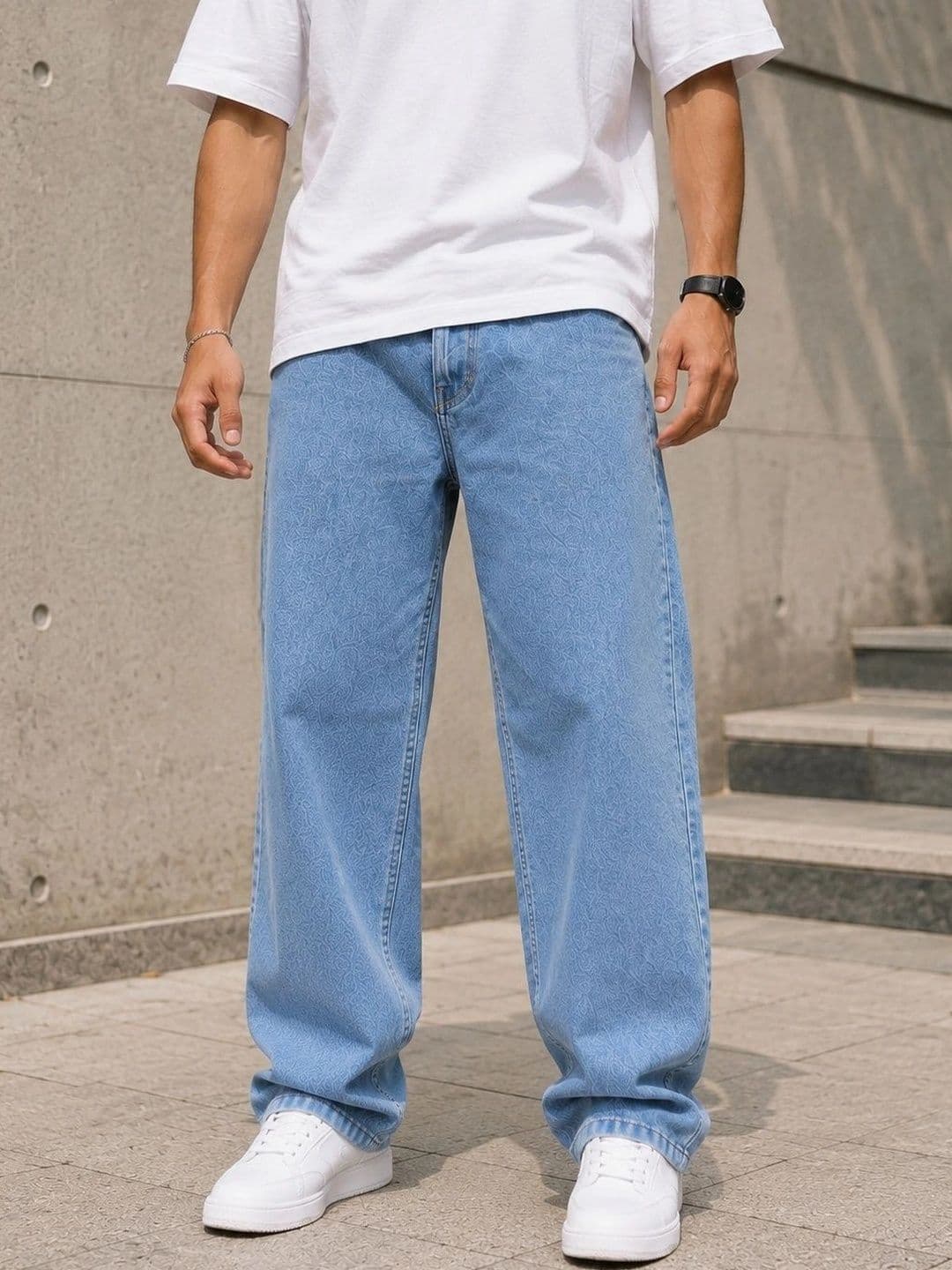 DENIM HAWK Men Classic Straight Fit Mid-Rise Stretchable Jeans - view 1