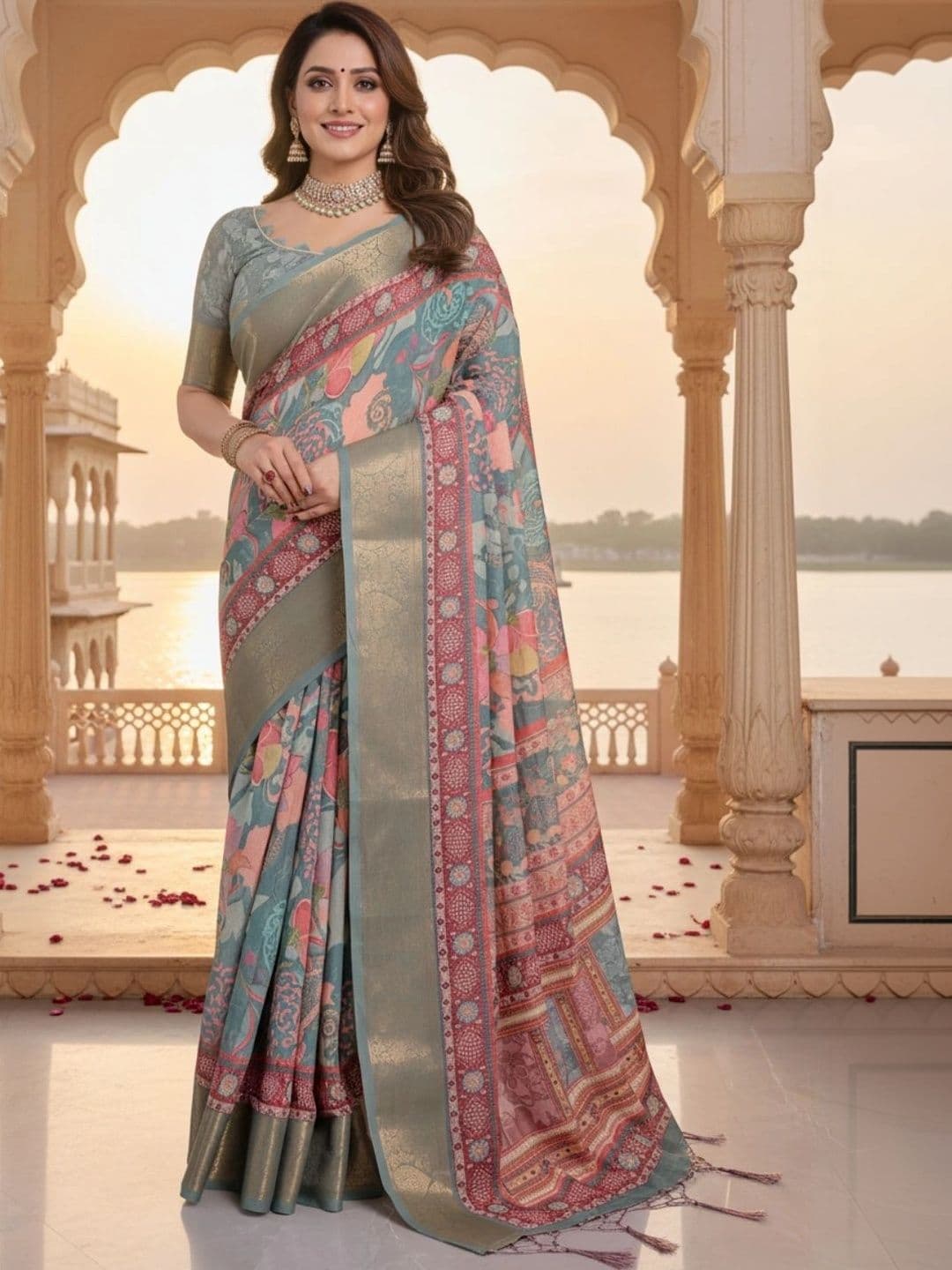 Mitera Paisley Silk Blend Designer Saree - view 1