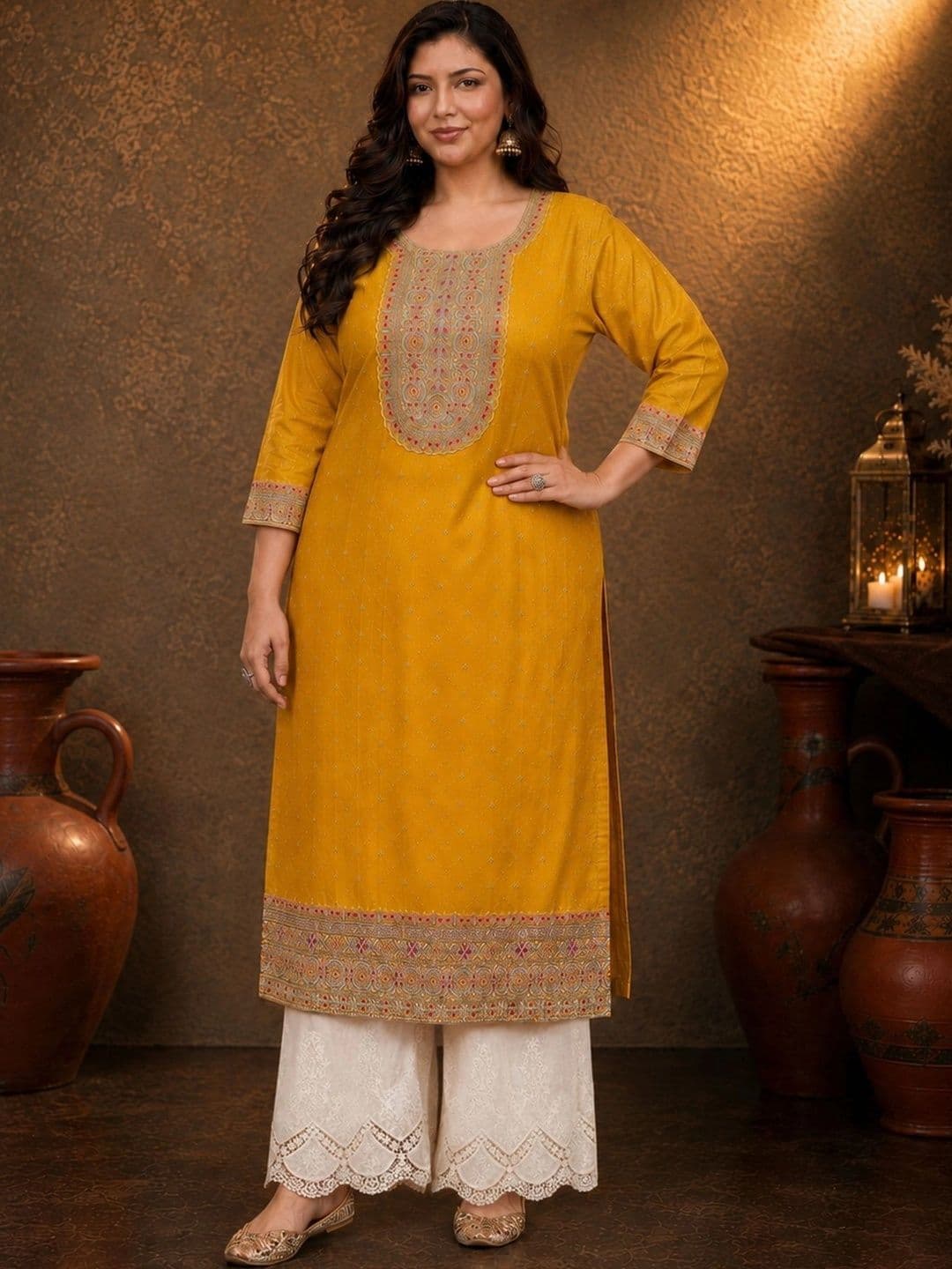 FULL BLOOM Women Embroidered Thread Work Kurta - view 1