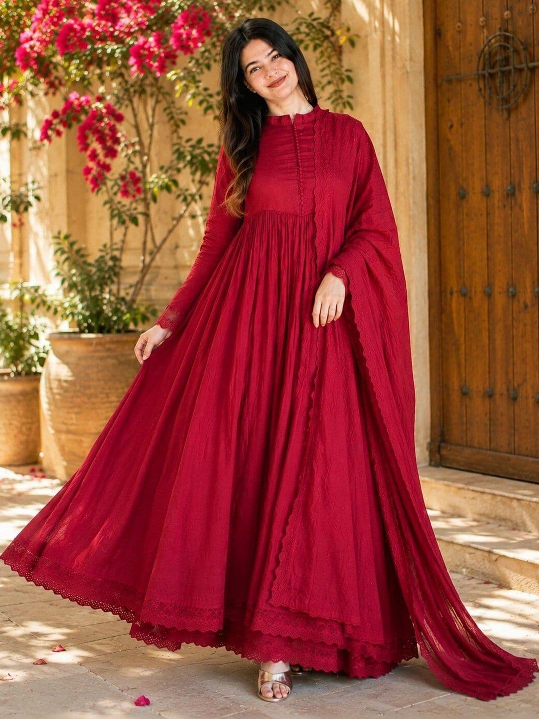 KALINI Women Empire Kurta with Palazzos & With Dupatta thumbnail 4