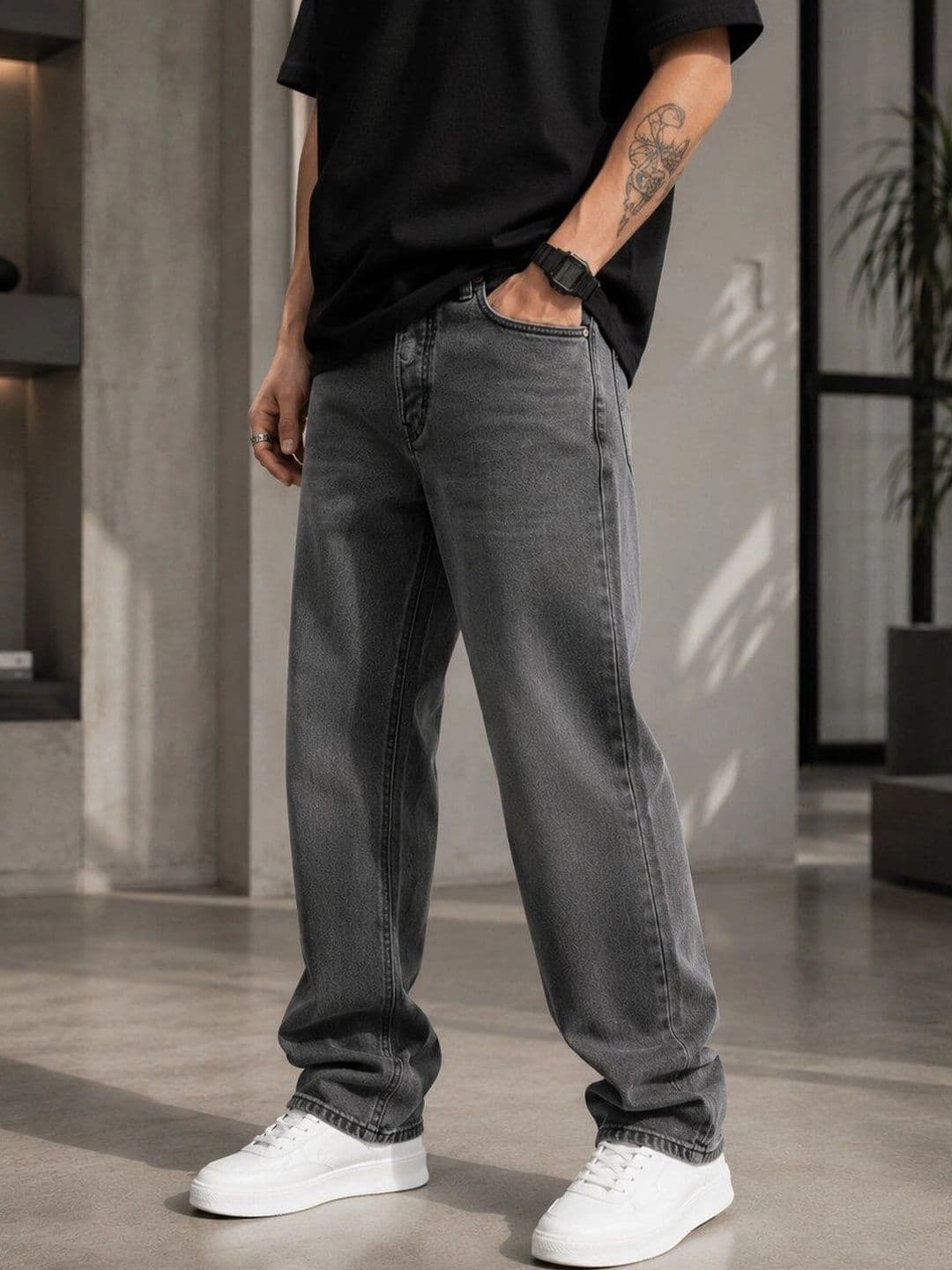 HIGH DENIM Men Straight Fit Mid-Rise Stretchable Jeans thumbnail 2