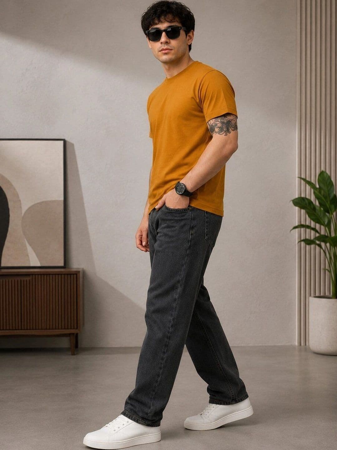 HIGH DENIM Men Straight Fit Mid-Rise Stretchable Jeans thumbnail 3