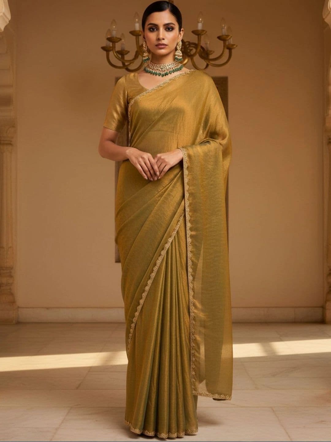 Mitera Embroidered Satin Designer Saree thumbnail 2