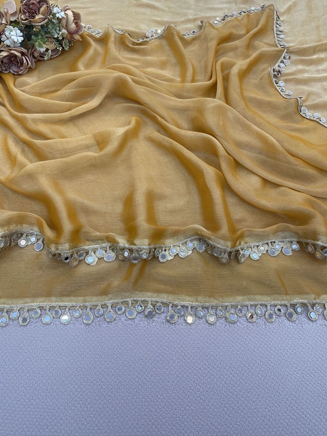 Vastra Drape Mirror Work Saree thumbnail 2
