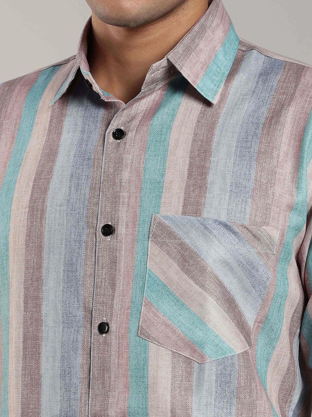 Metronaut Men Comfort Multi Stripes Striped Casual Shirt thumbnail 2