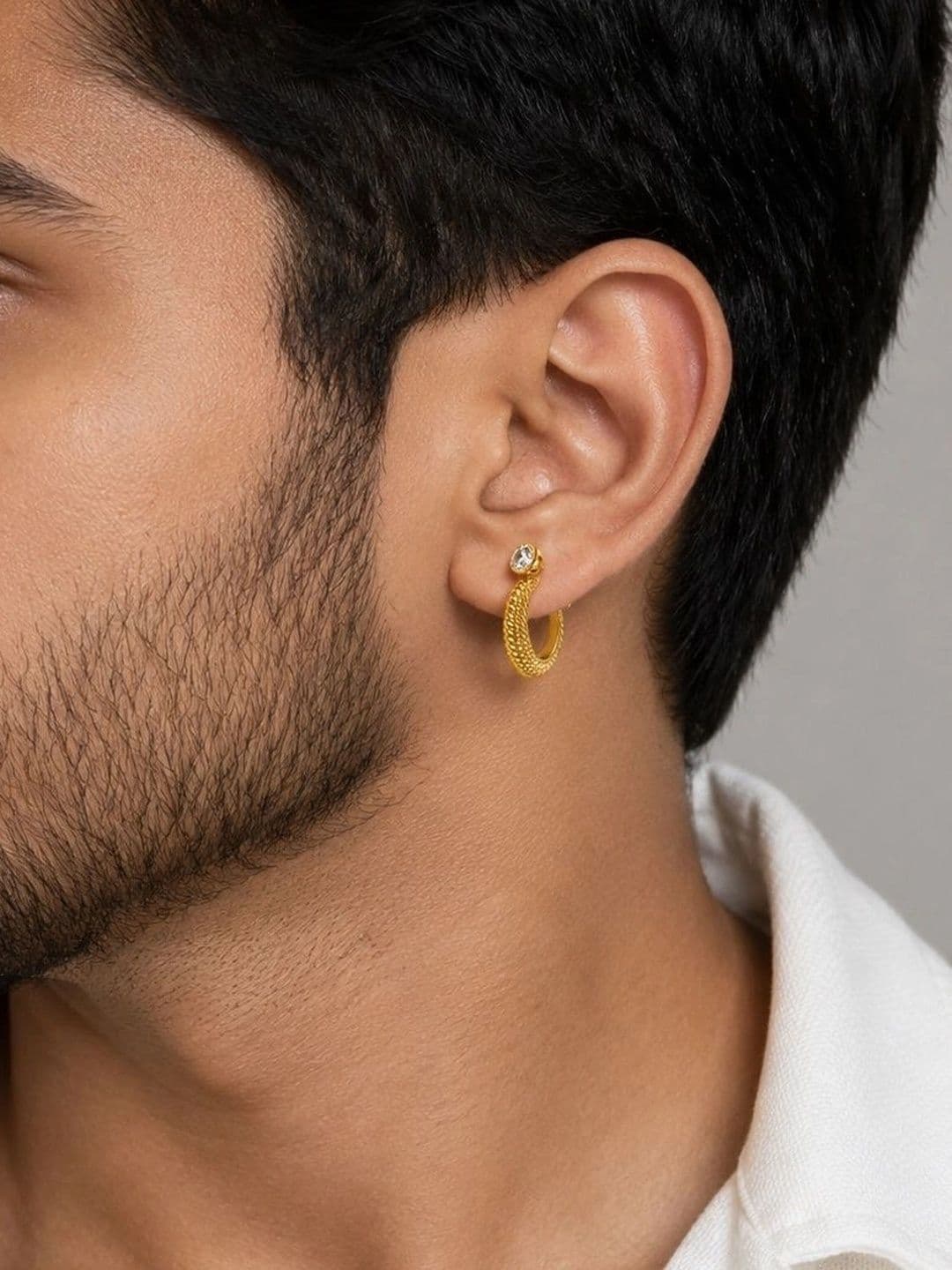 Uniqon Men Circular Half Hoop Earrings thumbnail 4