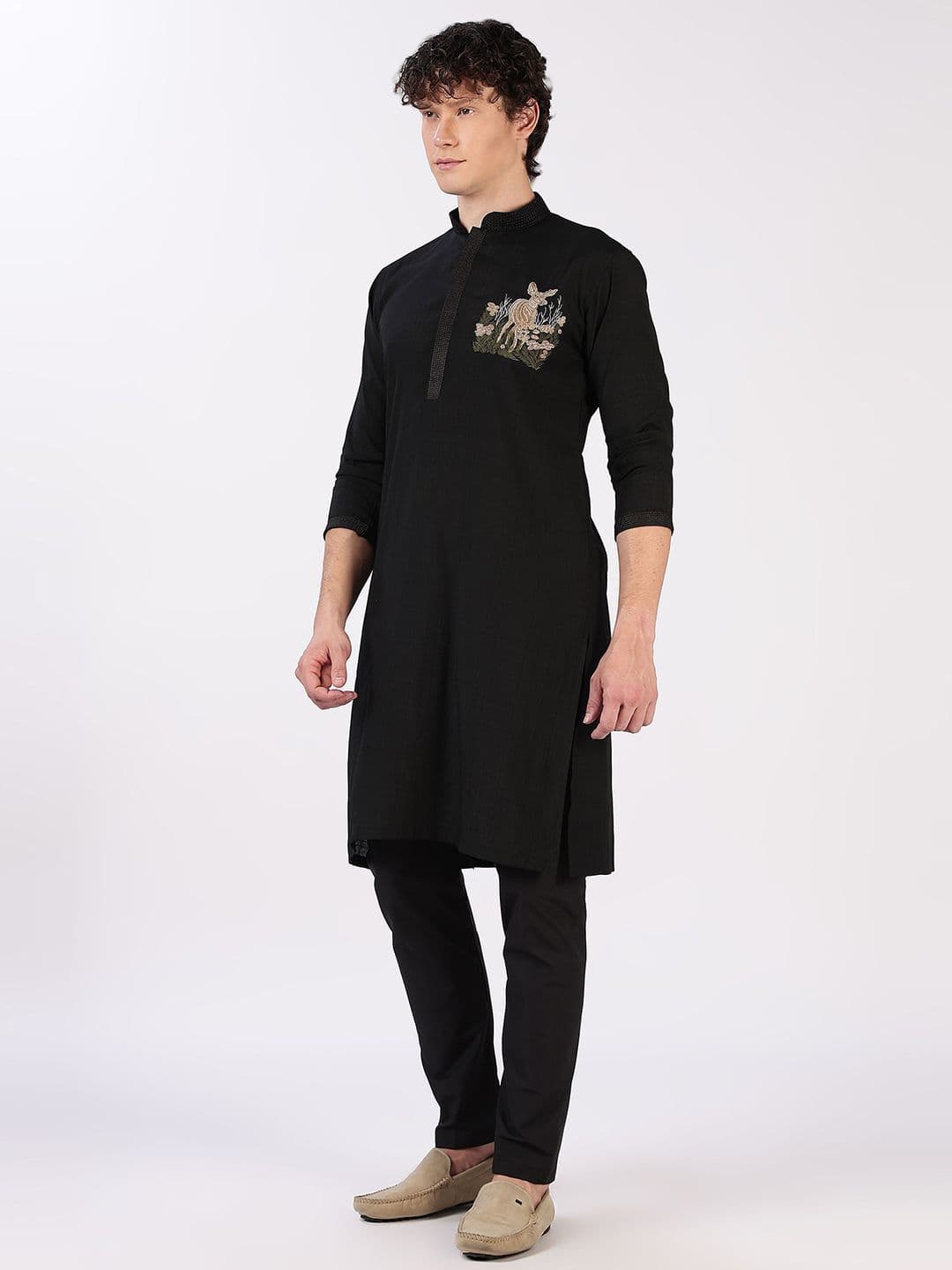 Anouk Men Embroidered Ethnic Kurta thumbnail 5