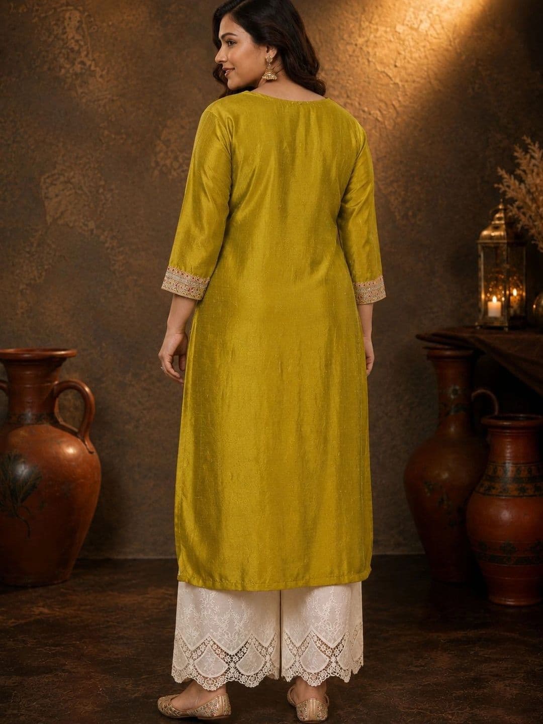 FULL BLOOM Women Ethnic Motifs Embroidered Thread Work Kurta thumbnail 7