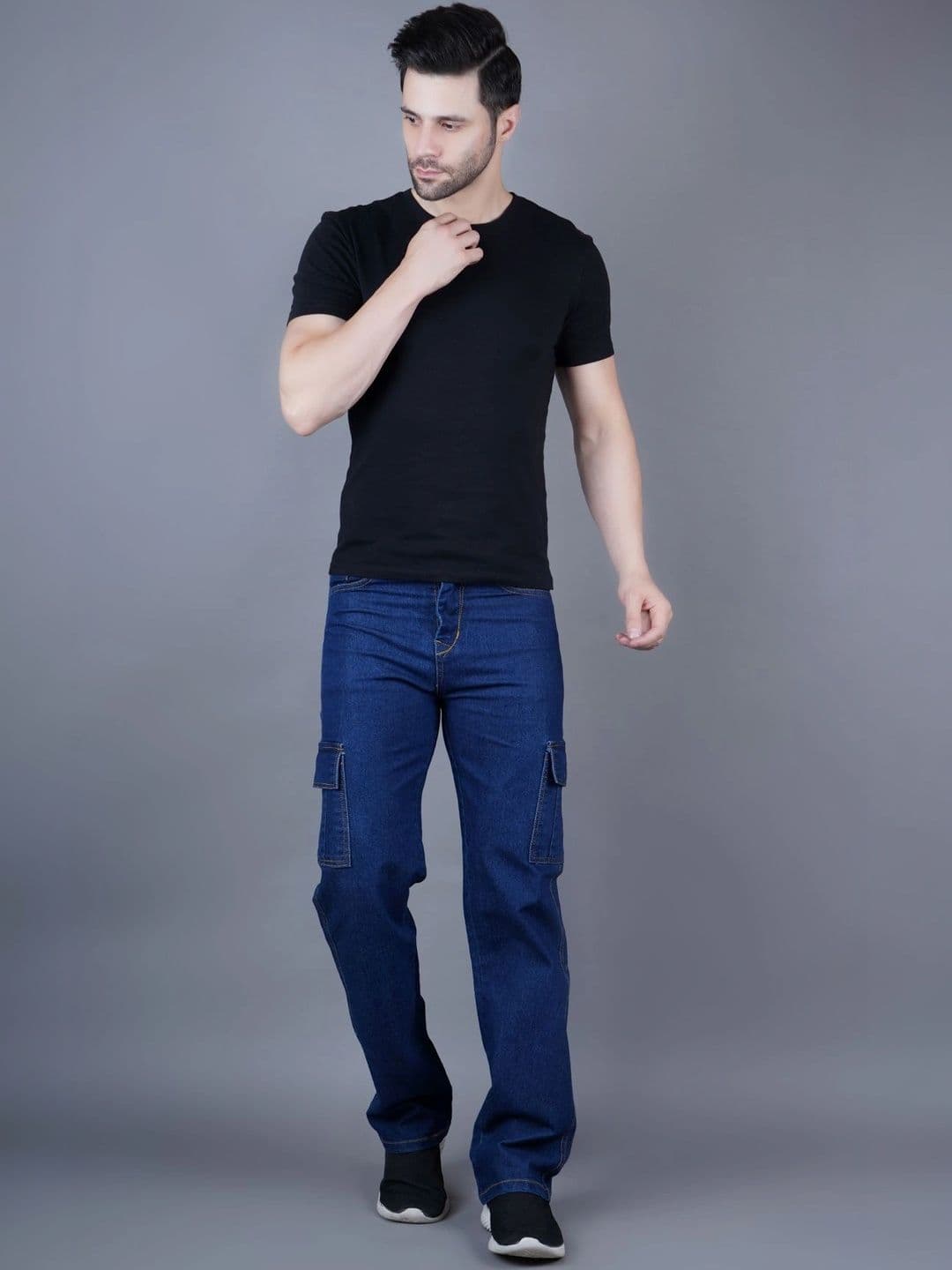 HERE&NOW Men Classic Regular Fit Mid-Rise Stretchable Jeans thumbnail 2