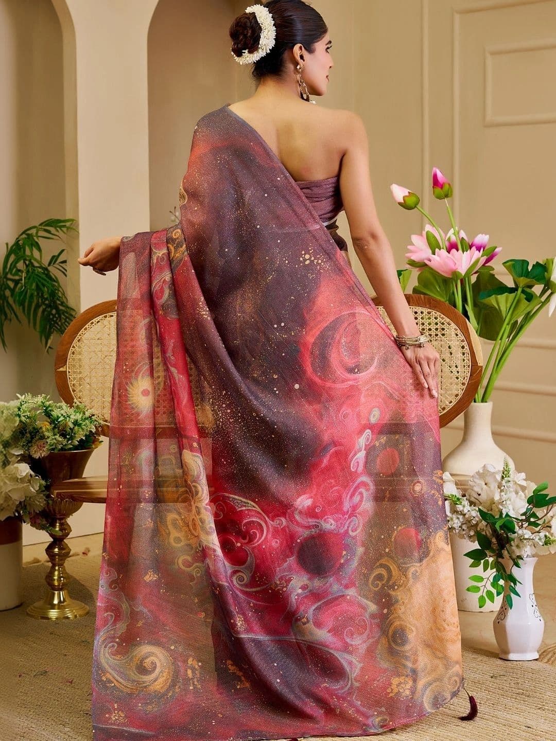 Mitera Tissue Designer Saree thumbnail 4