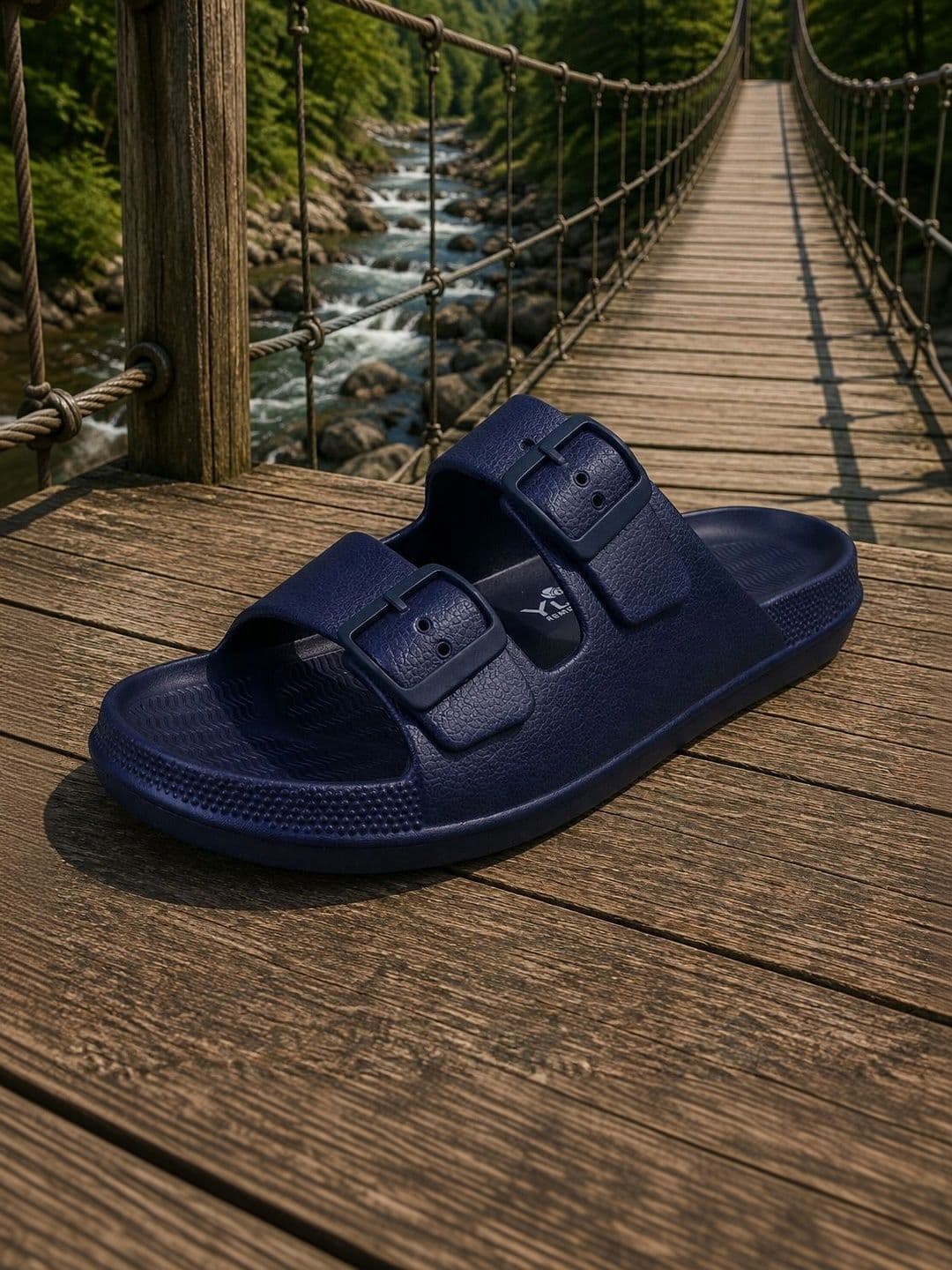 TRV Men Buckle Detailed Slip On Flip Flops thumbnail 4