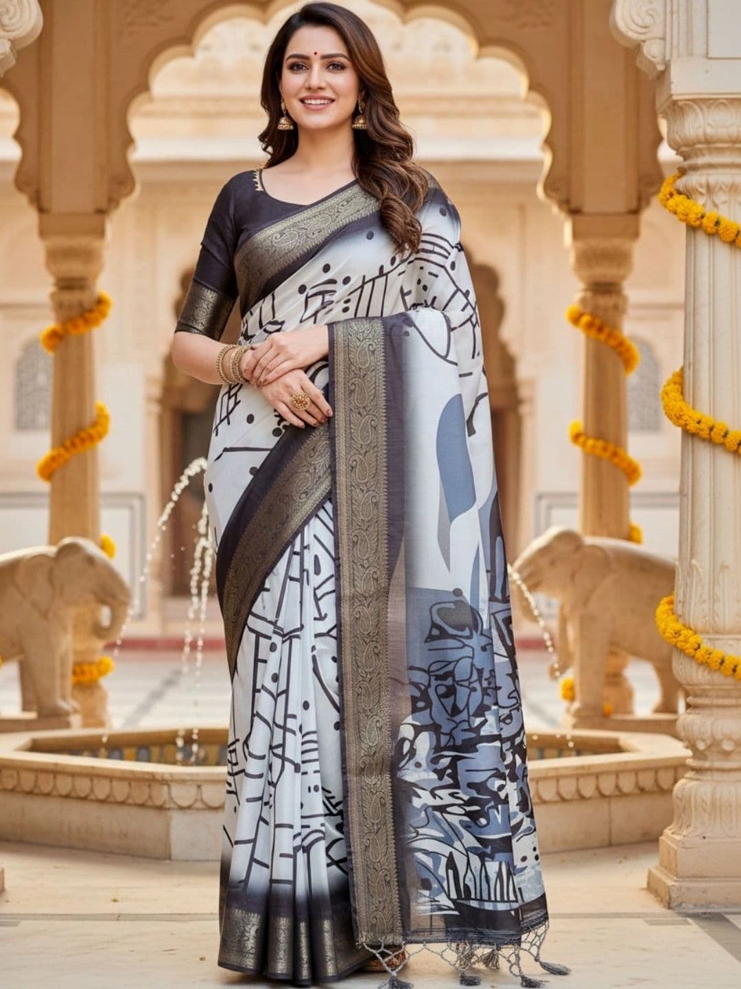 Mitera Silk Blend Designer Saree - view 1