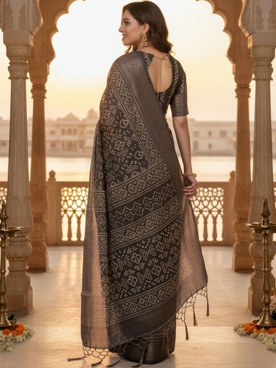 Mitera Batik Silk Blend Designer Saree thumbnail 2