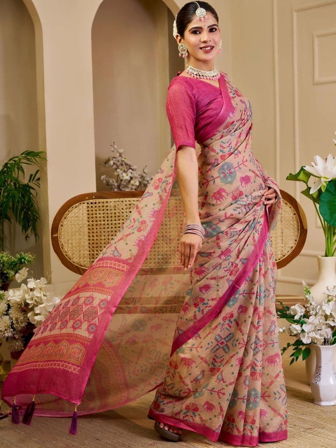 Mitera Tissue Designer Saree thumbnail 4