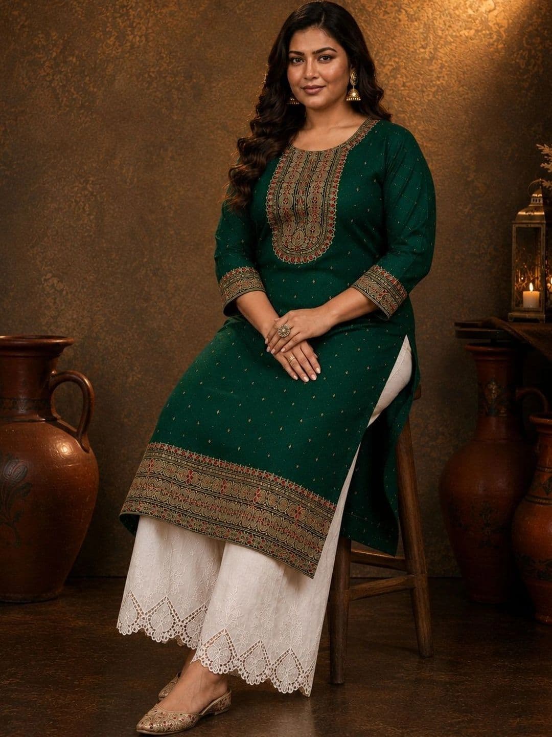 FULL BLOOM Women Embroidered Thread Work Kurta thumbnail 3