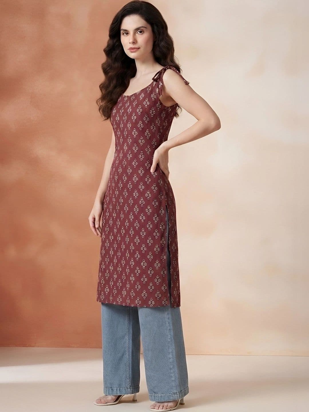fusion by glitchez Women Ethnic Motifs Printed Kurta thumbnail 6