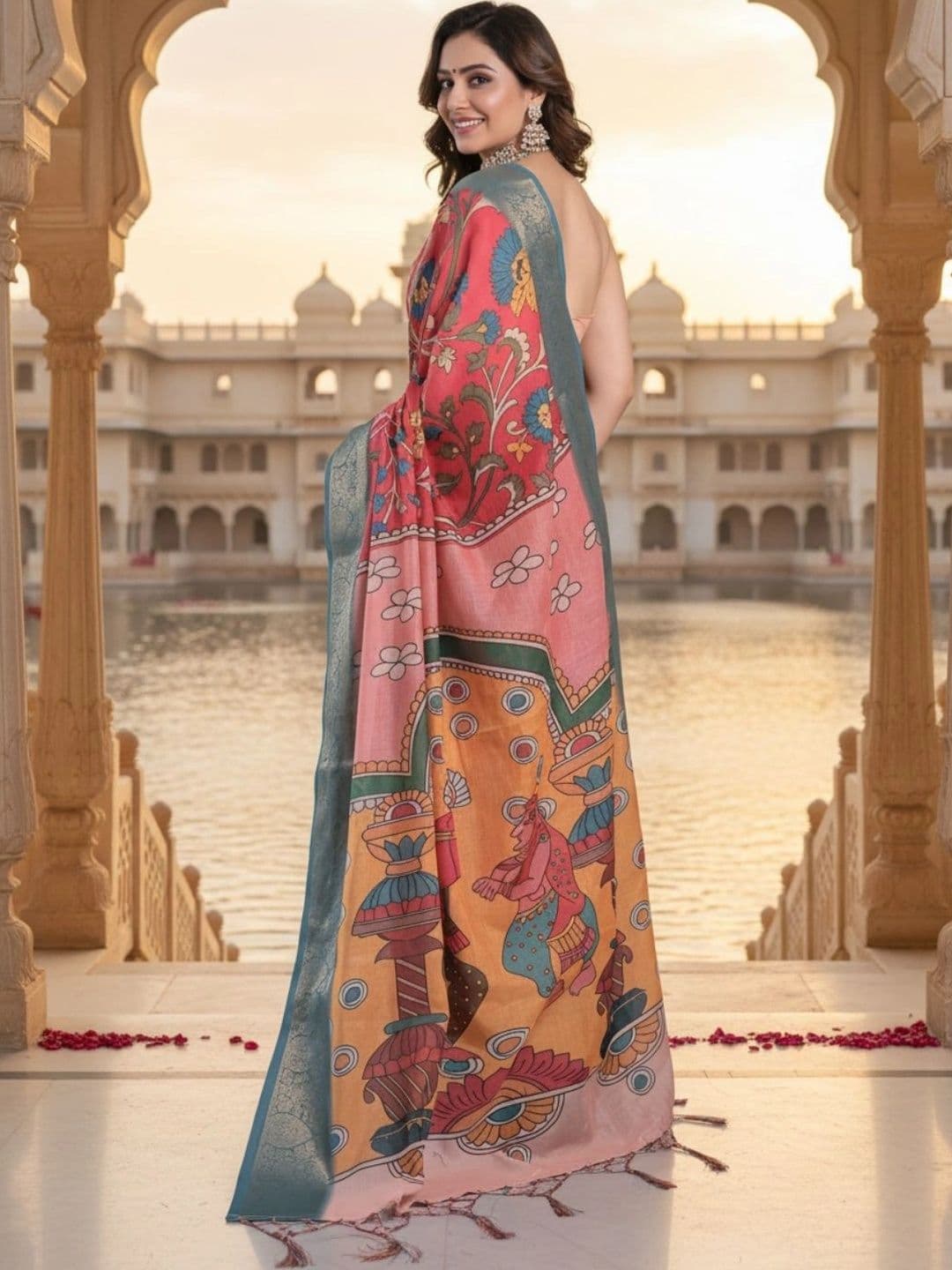 Mitera Zari Silk Blend Designer Saree thumbnail 3