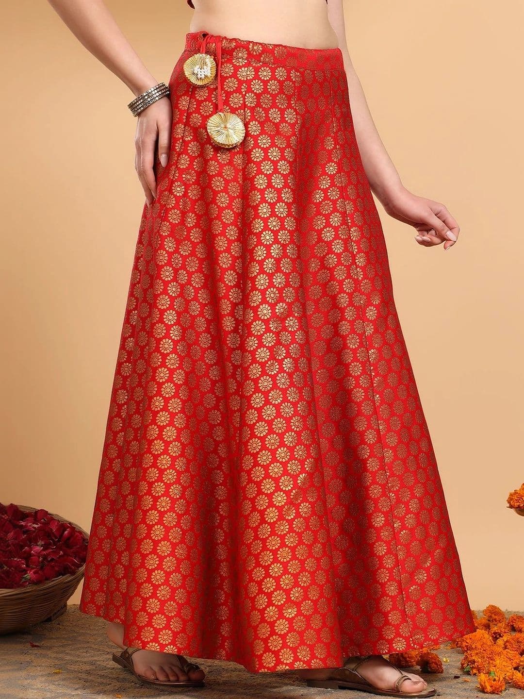 Frolic Rolic Women Floral Maxi Flared Skirt thumbnail 7