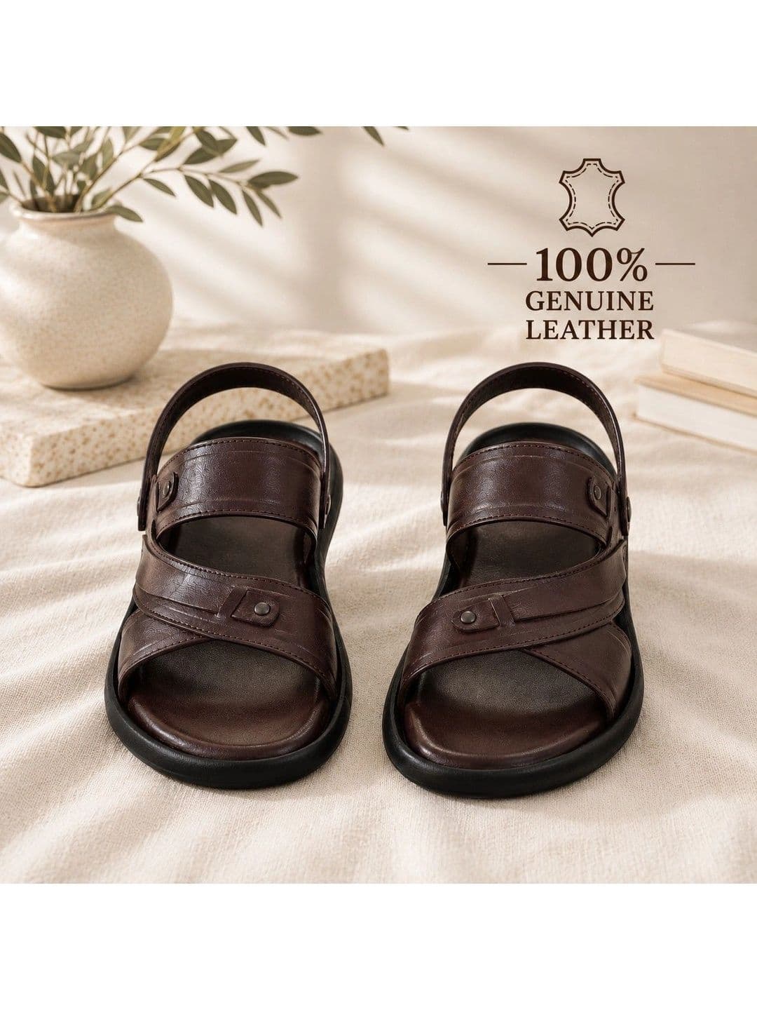 REAL BLISS Men Shoe-Style back Strap, Crossover straps Sandals thumbnail 4