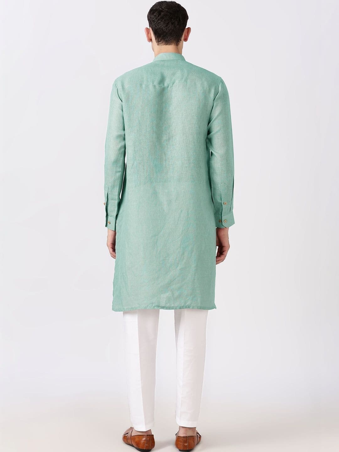 Anouk Men Cotton Linen Long Kurta thumbnail 2