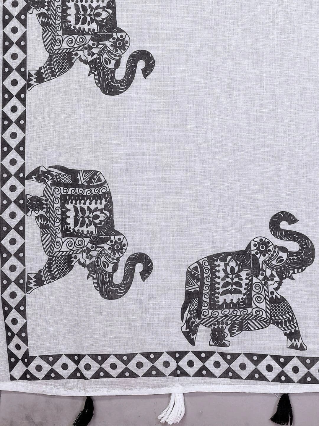 Mitera Warli Linen Blend Designer Saree thumbnail 4