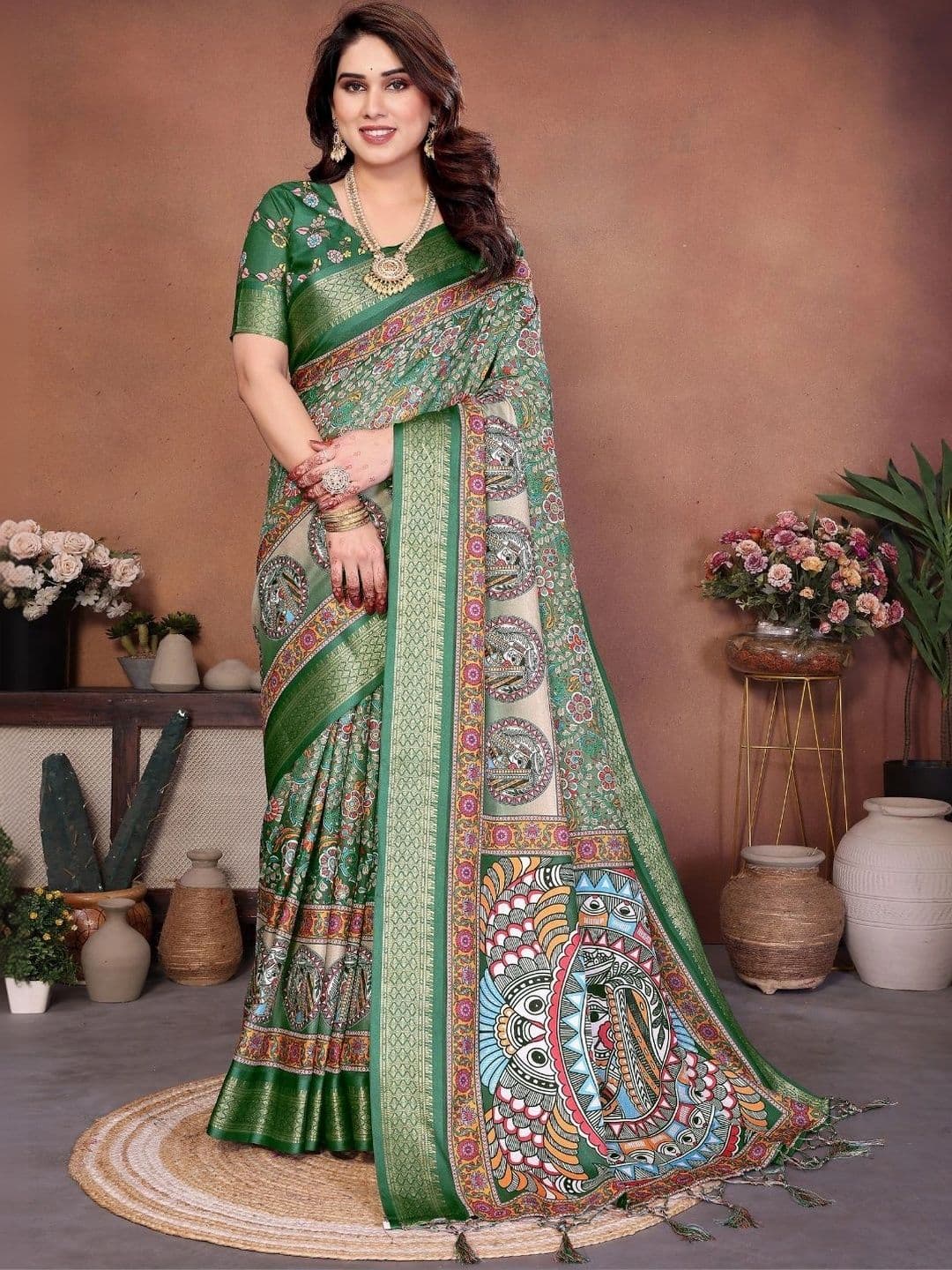 Mitera Floral Designer Saree - view 1