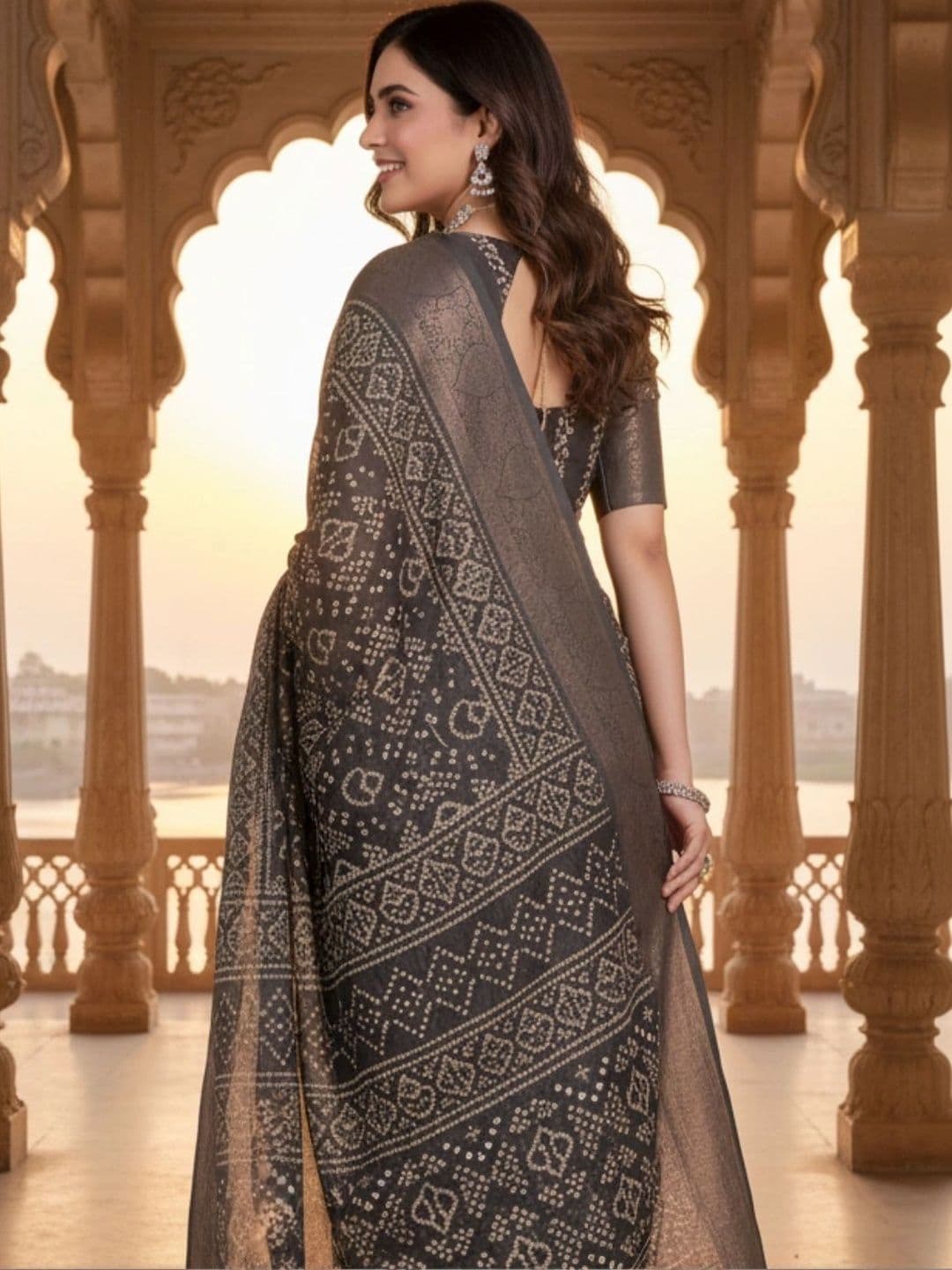 Mitera Batik Silk Blend Designer Saree thumbnail 3