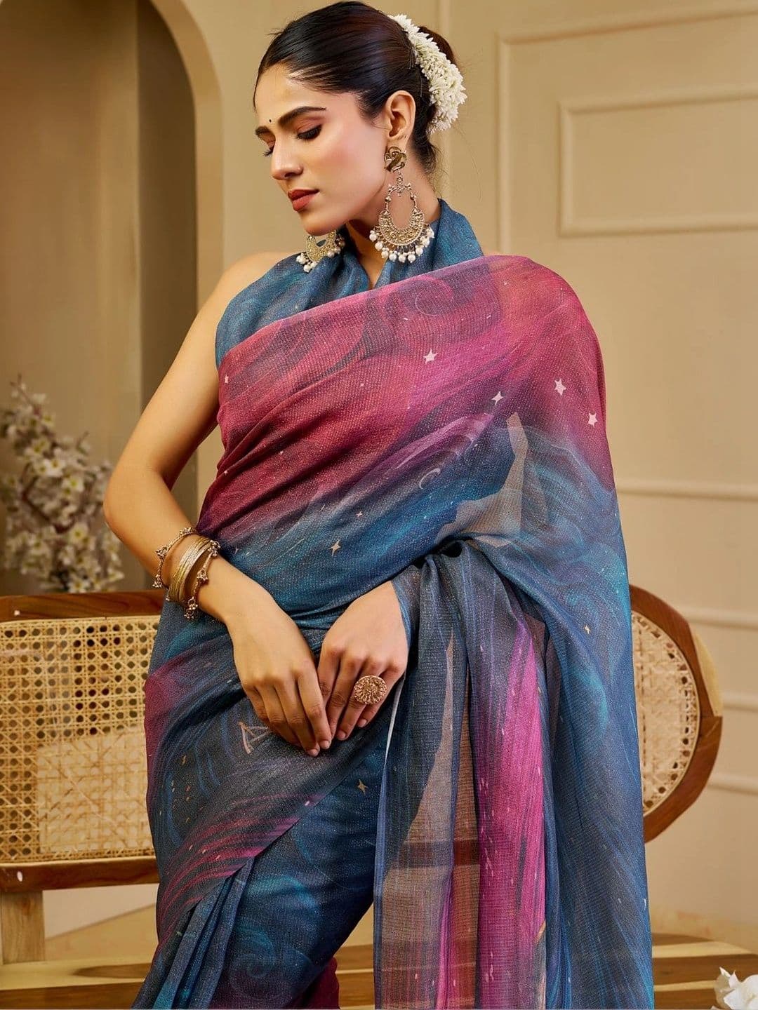 Mitera Tissue Designer Saree thumbnail 2