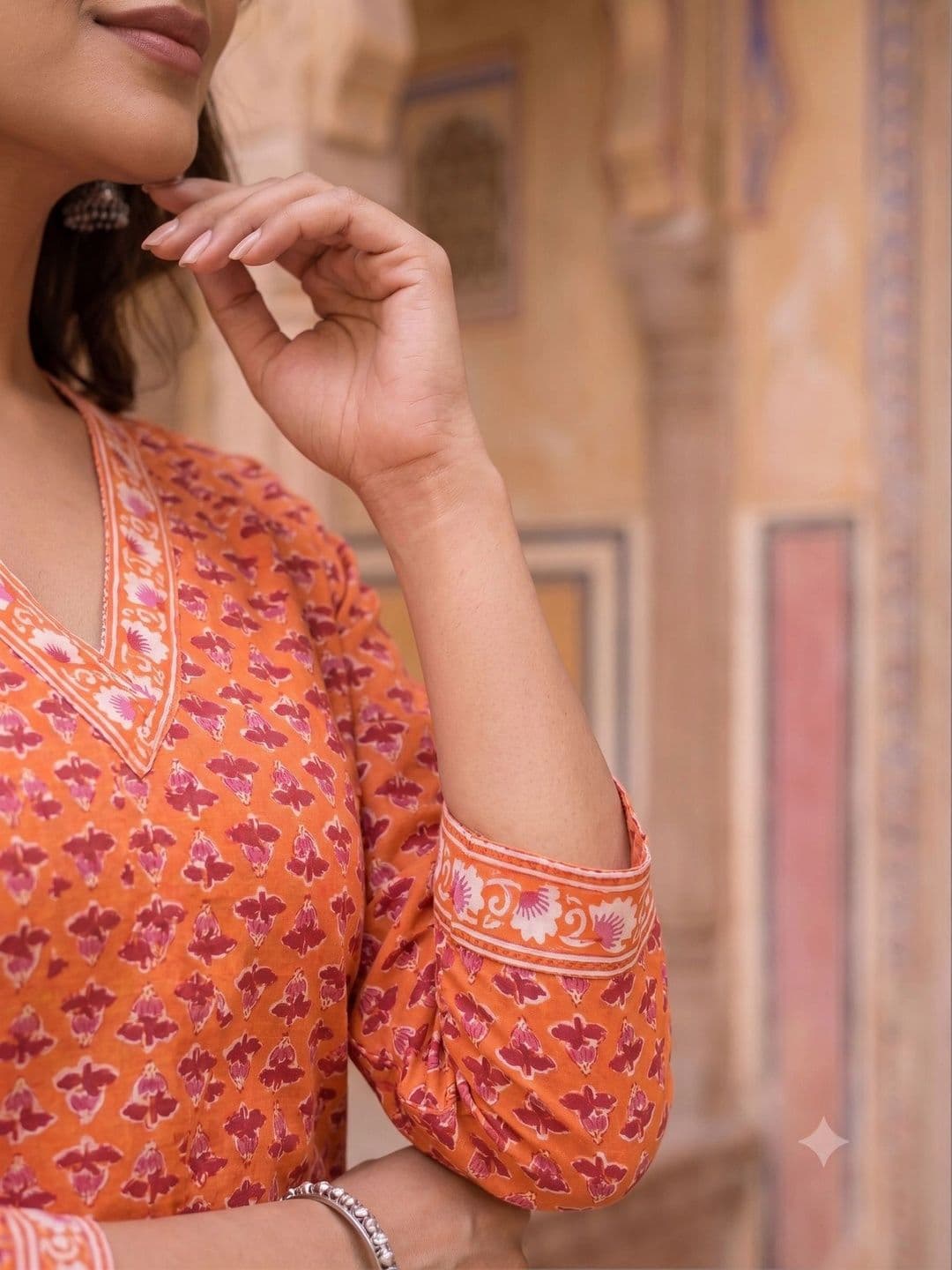 KALINI Women Ethnic Motifs Printed Regular Pure Cotton Kurta with Palazzos thumbnail 3
