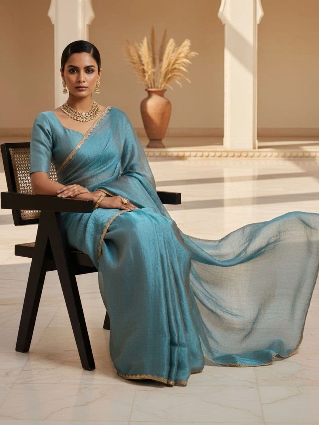 Mitera Embroidered Satin Designer Saree thumbnail 2