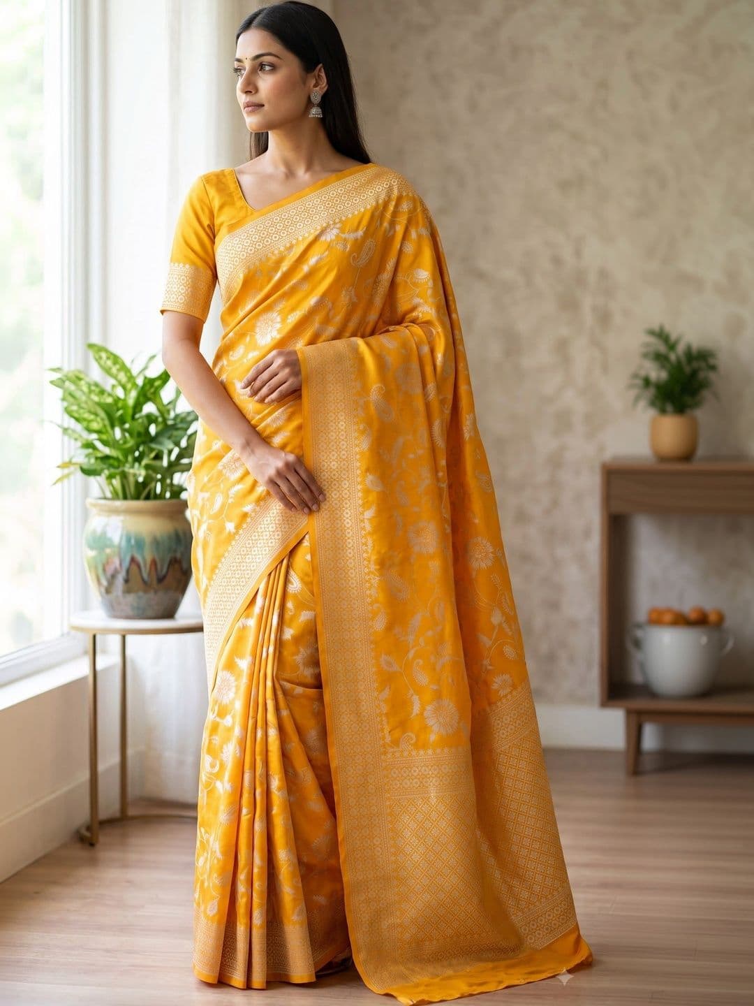 DHARMA TEX Woven Design Zari Art Silk Kanjeevaram Saree thumbnail 3