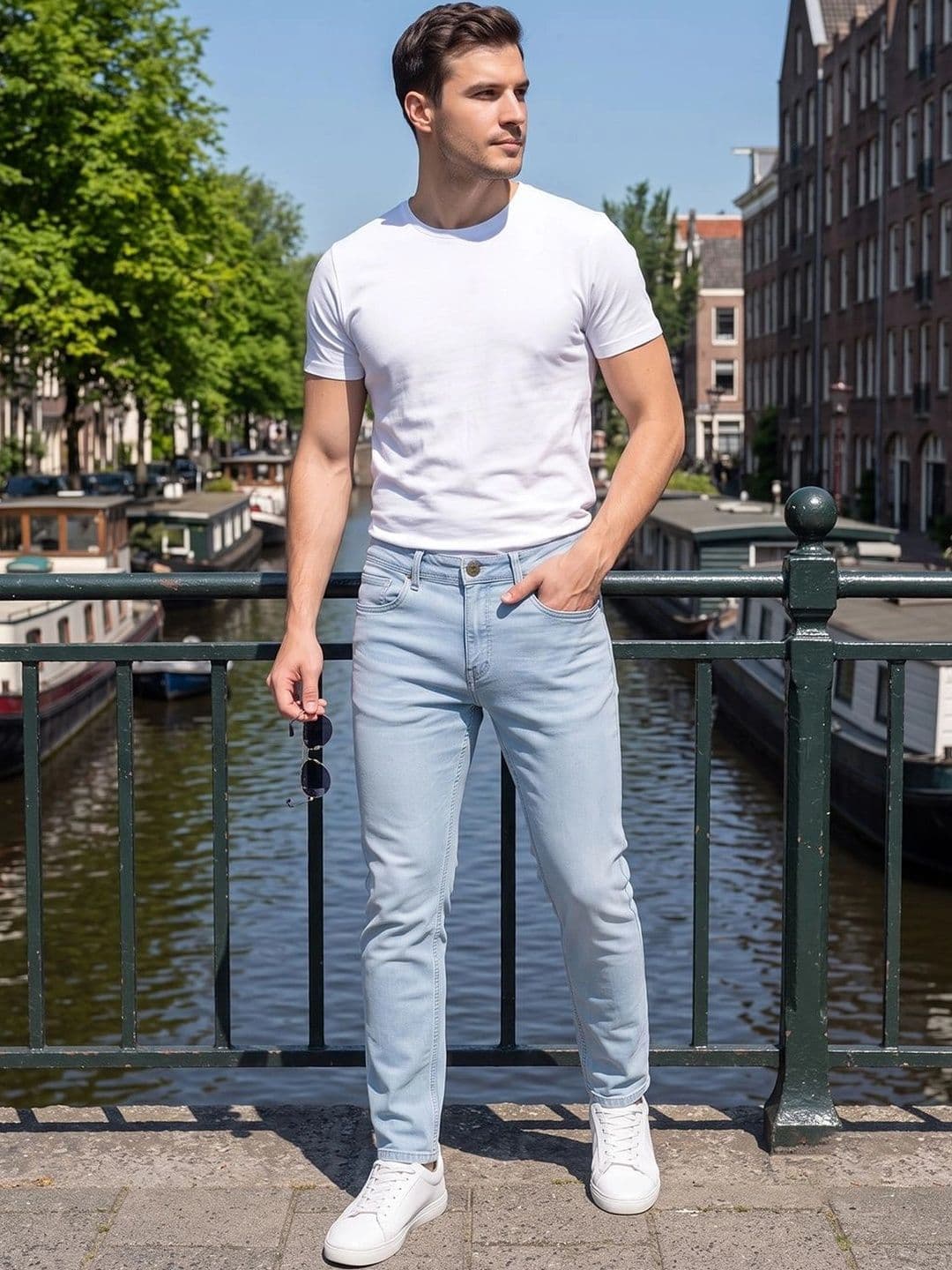 BELANO Men Comfort Slim Fit Mid-Rise Heavy Fade Stretchable Jeans thumbnail 6