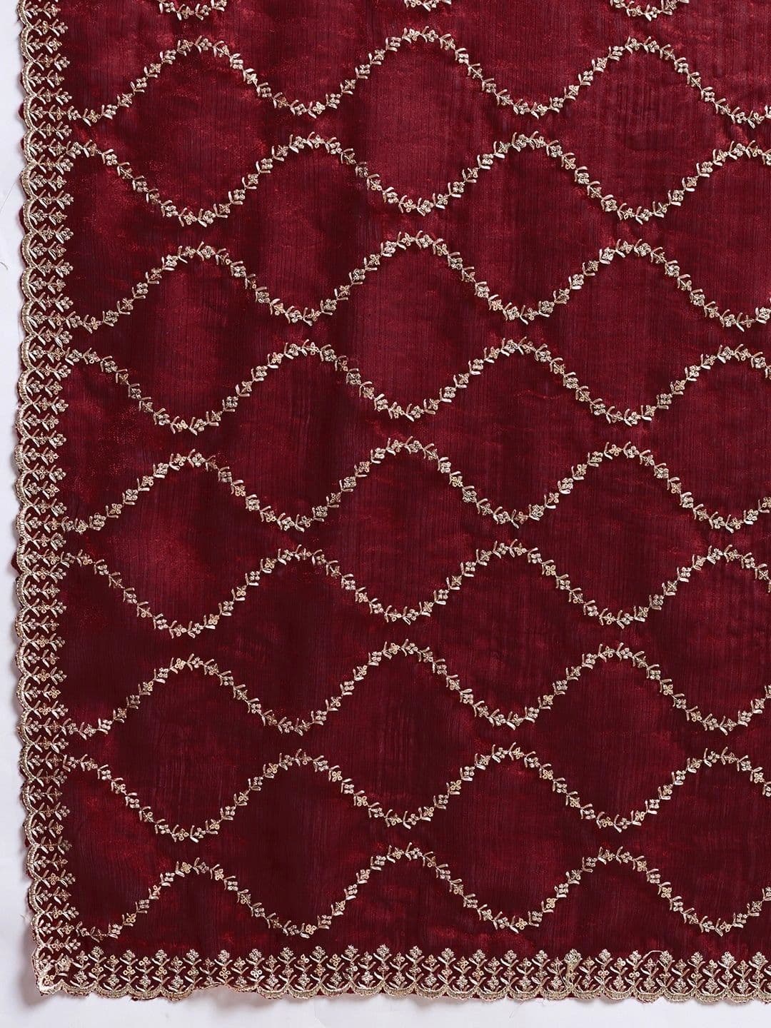 Mitera Floral Embroidered Pure Chiffon Designer Saree thumbnail 5