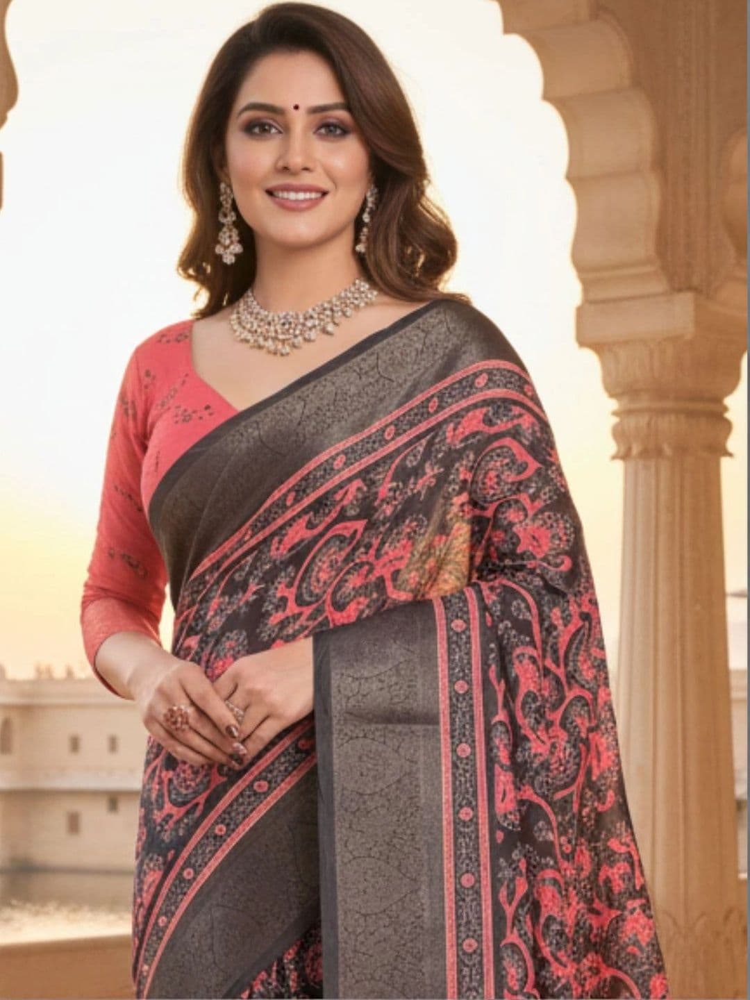 Mitera Silk Blend Designer Saree thumbnail 3