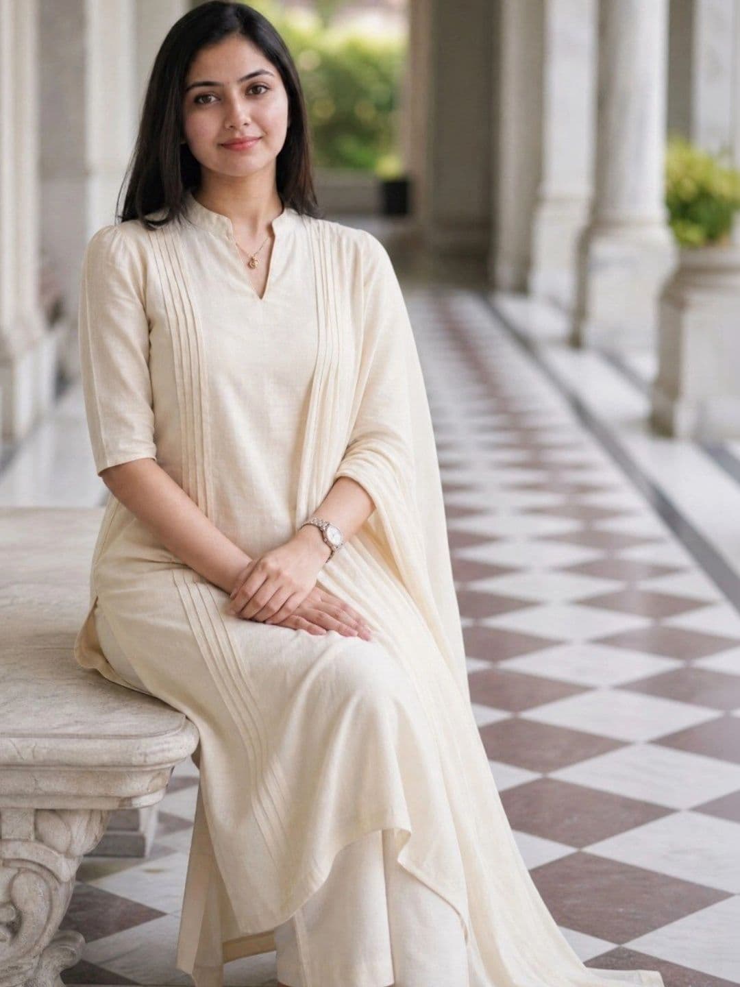 KALINI Women Regular Kurta with Trousers & With Dupatta thumbnail 2