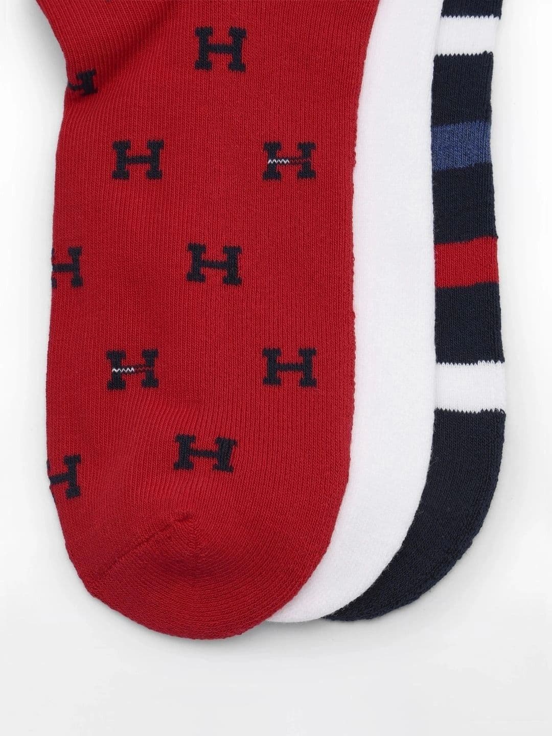 Tommy Hilfiger Men Pack of 3 Cotton Patterned Ankle Length Socks thumbnail 3