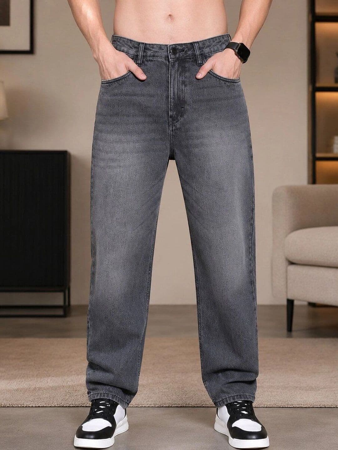 HIGH DENIM Men Straight Fit Mid-Rise Stretchable Jeans - view 1