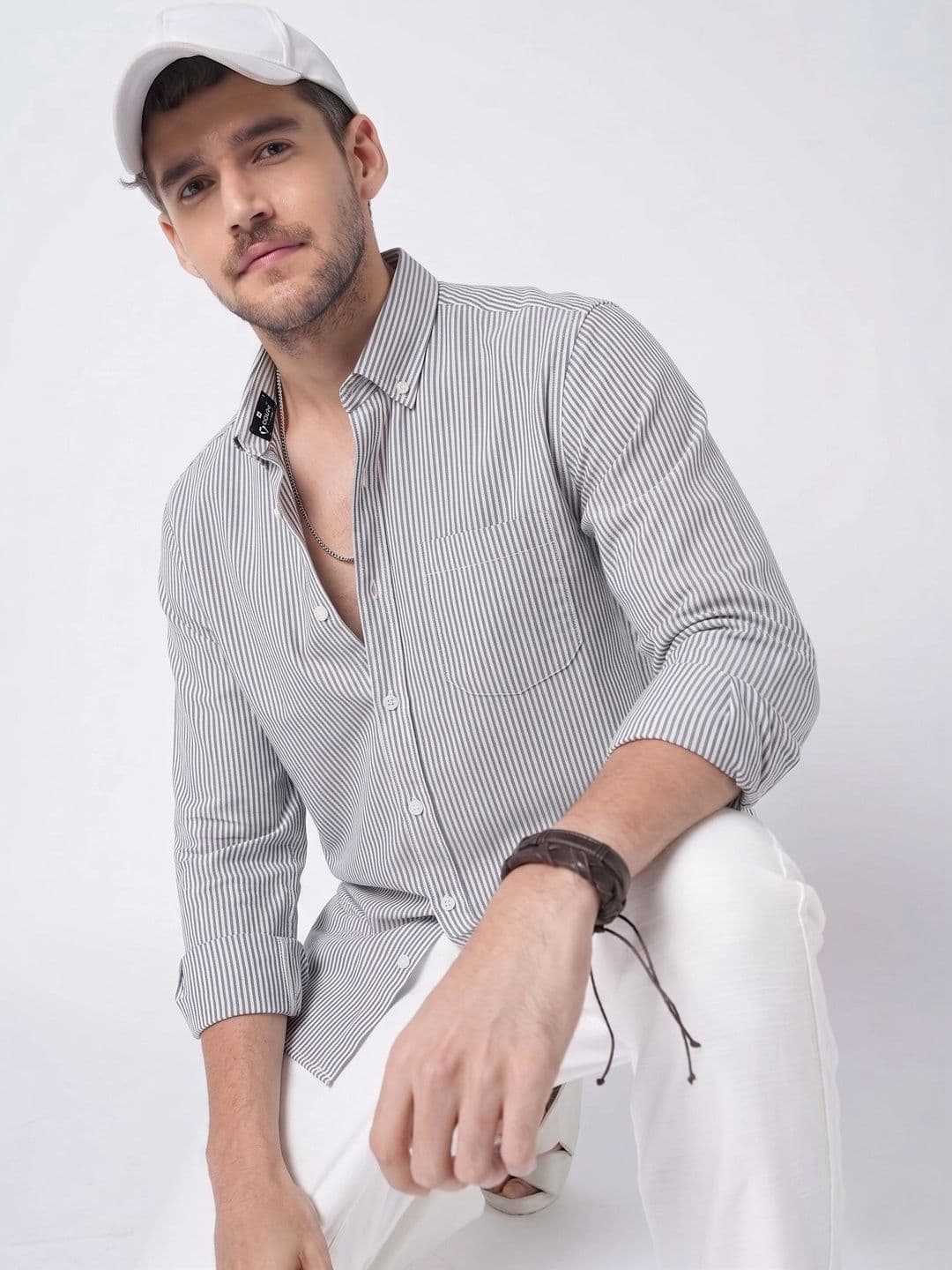 R.Code by The Roadster Life Co. Men Standard Striped Casual Shirt thumbnail 6