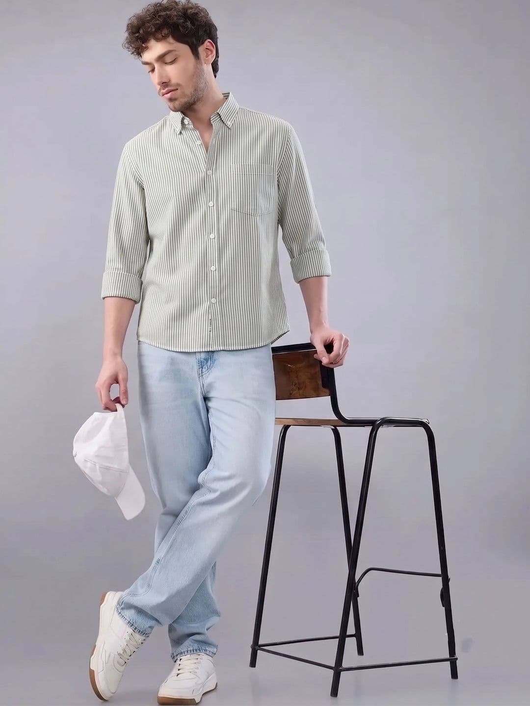 R.Code by The Roadster Life Co. Men Standard Striped Casual Shirt thumbnail 3