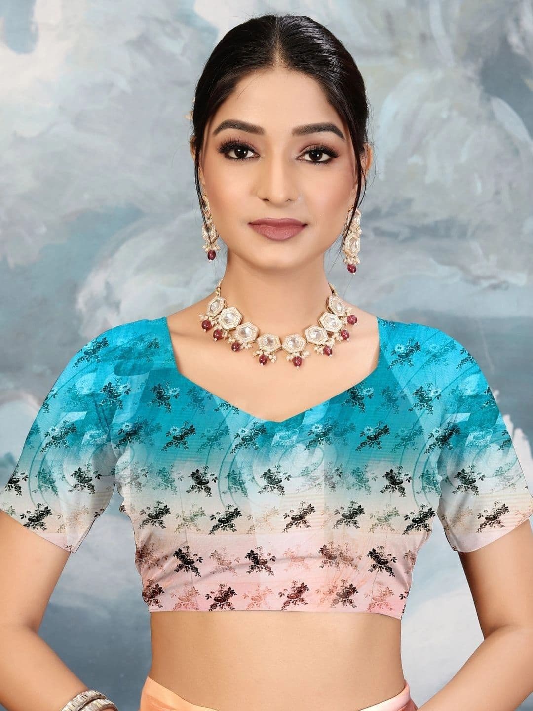 Mitera Floral Pure Georgette Designer Saree thumbnail 5